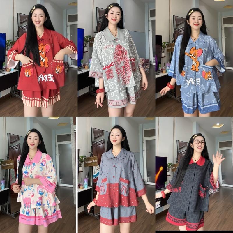 Vải Mango - Bộ pijama nữ vải mango mềm mát quần có túi (40-70kg) PHOM TOOO