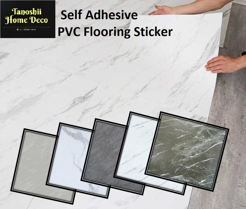 Pelekat Lantai PVC Marmar 45.7cm x 45.7cm Panel Lantai Vinyl - TikTok ...