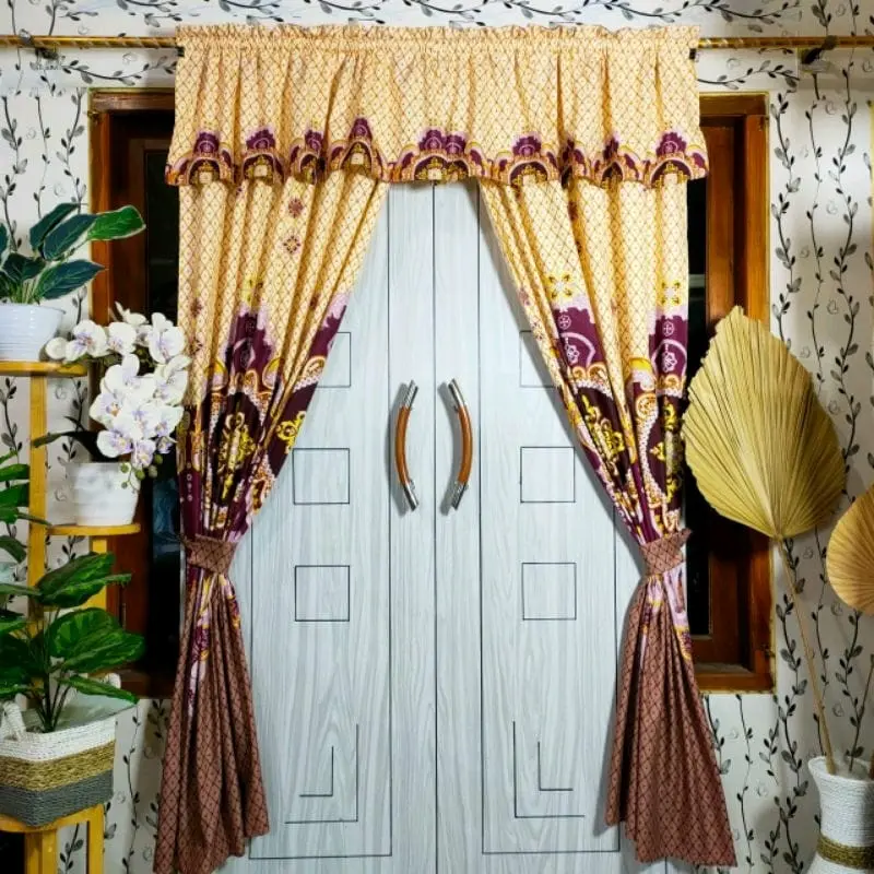 GORDEN SERUT PINTU DAN JENDELA PAKET HEMAT 100 RIBU DAPAT 5 PCS BAHAN KATUN MOTIF ELEGANT Tali 4