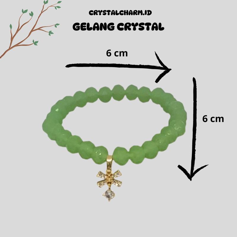 Gelang Crystal Pita Diamond Berlapis Emas Manik-Manik Gelang Batu Cantik Kekinian - Gelang Premium Quality - CC18 2