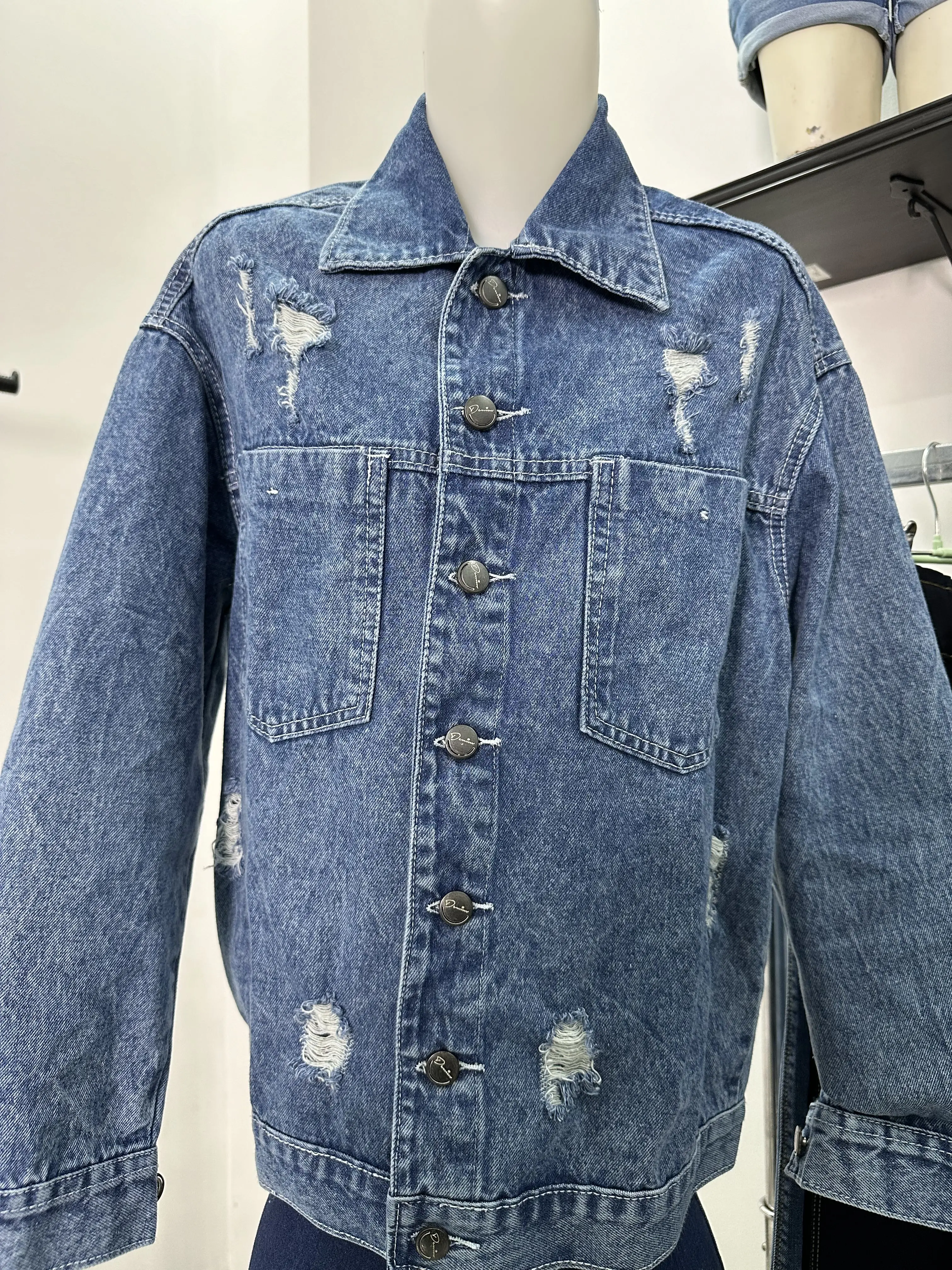 GoJeans DILAN - Jaket Jeans Unisex - Size S-XL - BIRU TUA/SNOW BLACK