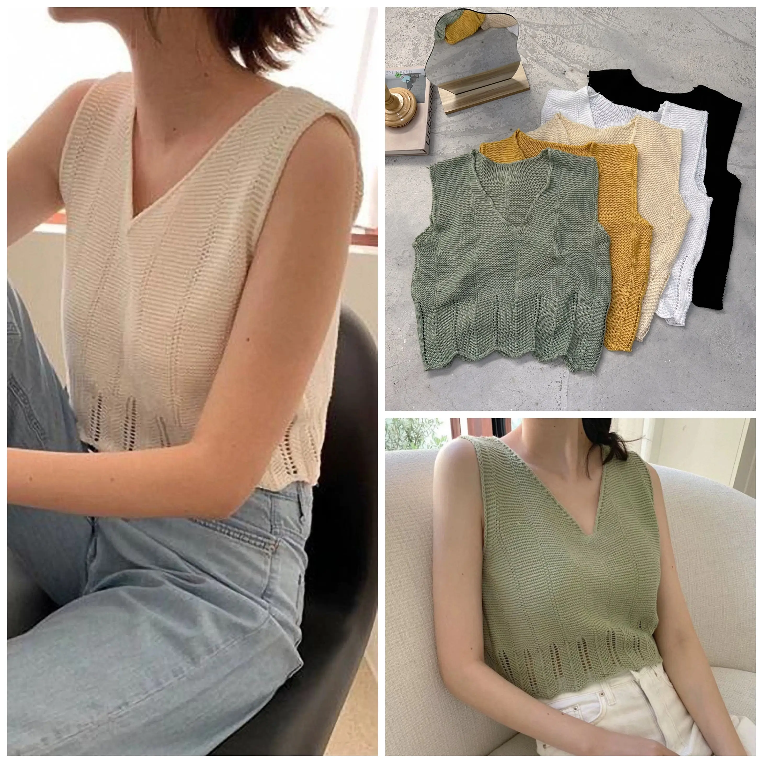 Knit Ribbed Crop Top - TikTok Shop Malaysia