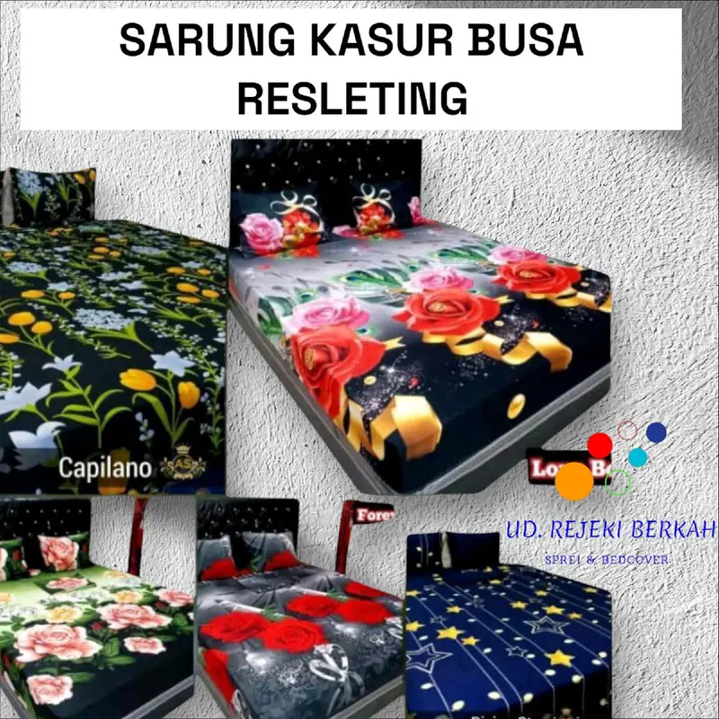 Sarung Kasur Busa Resleting Terbaik & Termurah - Aneka Ukuran Kain Non Bantal Guling Non Bedcover Bunga 8