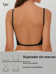 Sujetador liso sin espalda para mujer, sujetador inalámbrico transpirable y cómodo, ropa interior femenina para todas las estaciones, moda femenina
