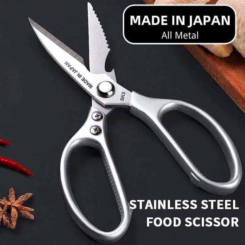 【COD】Japan Multipurpose Stainless Steel Kitchen Scissors Sharp Heavy Duty Bone Cut Accessories