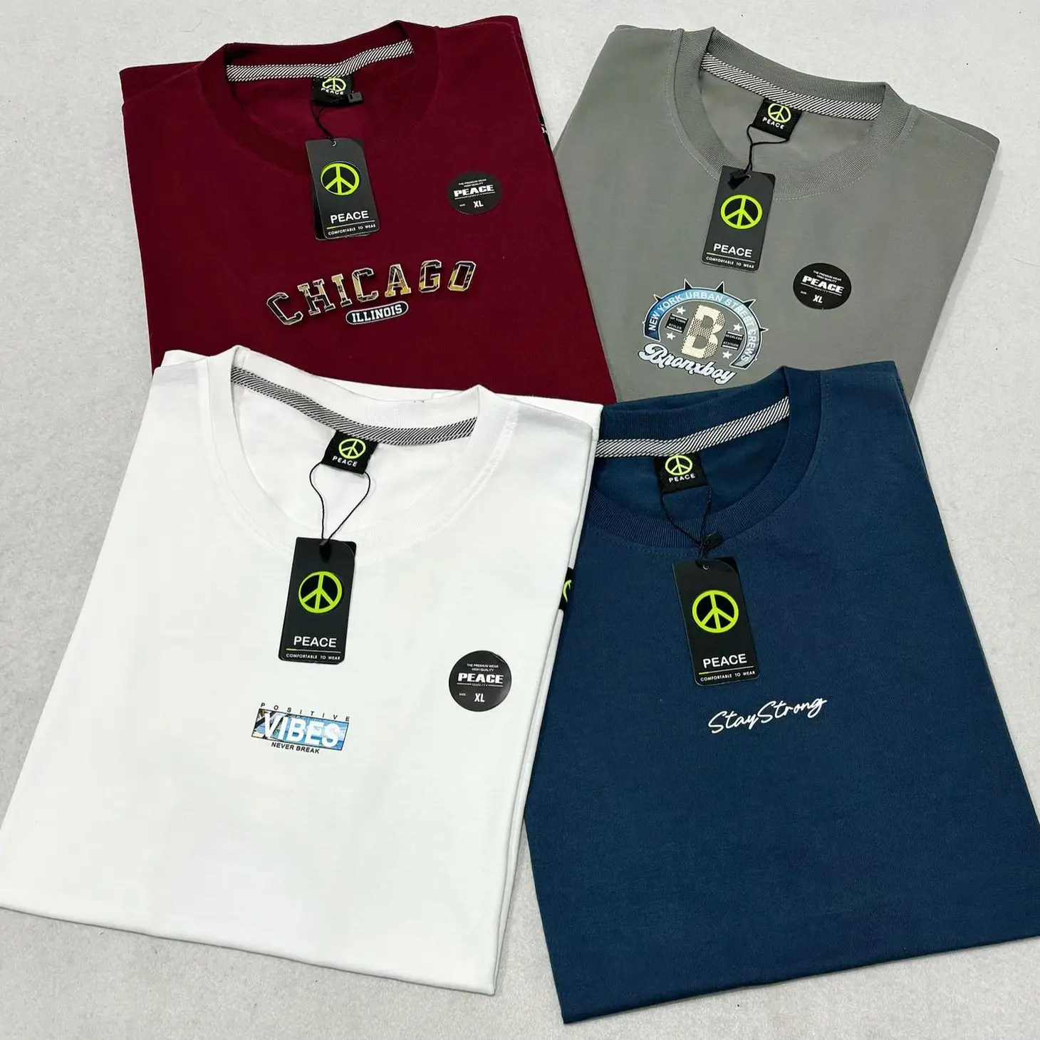 (Paket 4) Kaos distro PEACE Premium Soft COTTON CARDET24s MOTIF SIMPEL ready size M L XL XXL XXXLKatun Crew Neck Dewasa Pria Combed Pendek