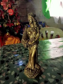 Product Review of Blindfolded Fortuna Statue 19.5cm  Ancient Greek Roman Goddess of Fortune Vintage Golden Luck Sculpture Luck from n**g 0