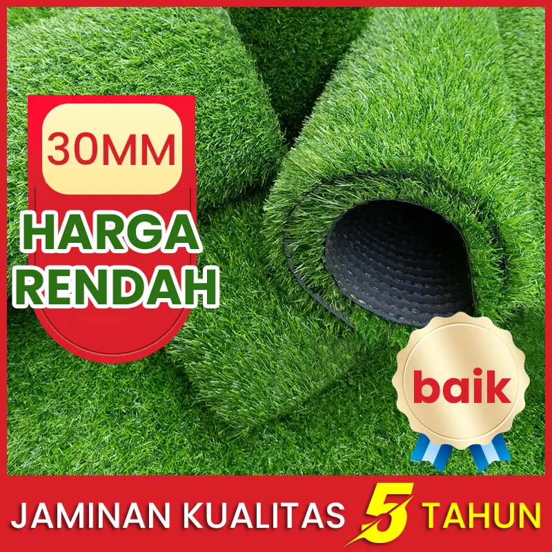 Rumput sintetis lebar 1.5m/2m/2.5m[panjang 0.5m-25m] tebal 30mm untuk papan rumput latar belakang DIY pagar taman halaman rumah dan taman luar ruangan Ramah lingkungan tahan UV karpet hijau dinding rumput tanaman buatan rumput sintetis rumput palsu lantai