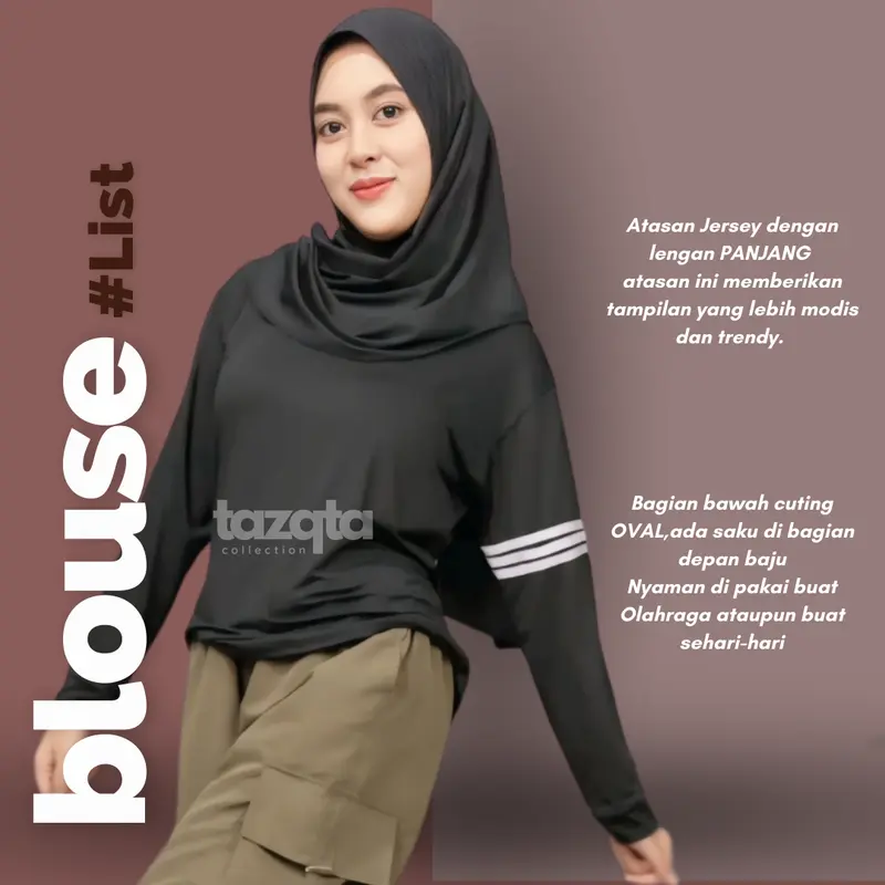 Baju Atasan Oval Jersey Daily  Sporty Polos Saku List BY TAZQTA 2