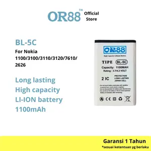 Battery Baterai Baterai Double Power OR88/IC Untuk HP Tipe NOKIA BL-5C / BL5C / 5C / 1100 / 3100 / 3110 / 3120 / 7610 / 2626