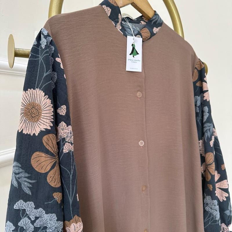 GALERYSISCHA Abrina Dress Gamis Wanita || Jenna Crinkle Lembut Nyaman Oversize Simple 7