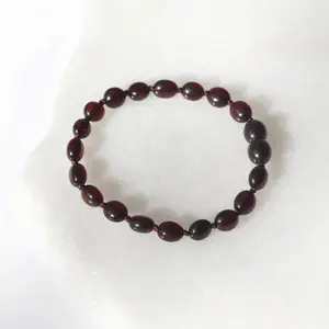 Amber Buddy | XO65DC Gelang Amber Untuk Dewasa Dark Cognac Glossy - 18cm