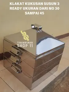 Klakat Susun 3 Stainless Kotak Kukusan Steamer (Ready dari No 30 sampai No 45)