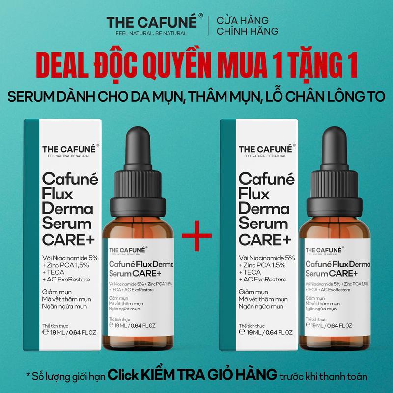 [DEAL ĐỘC QUYỀN: MUA 1 TẶNG 1] Tinh Chất Serum 19ml Cho Da Dầu Mụn Thâm Mụn Lỗ Chân Lông To Cafuné Flux Derma Serum Giảm Mụn Mờ Thâm Dưỡng Ẩm