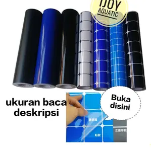 Stiker akuarium dasar background kotak kotak 50x61