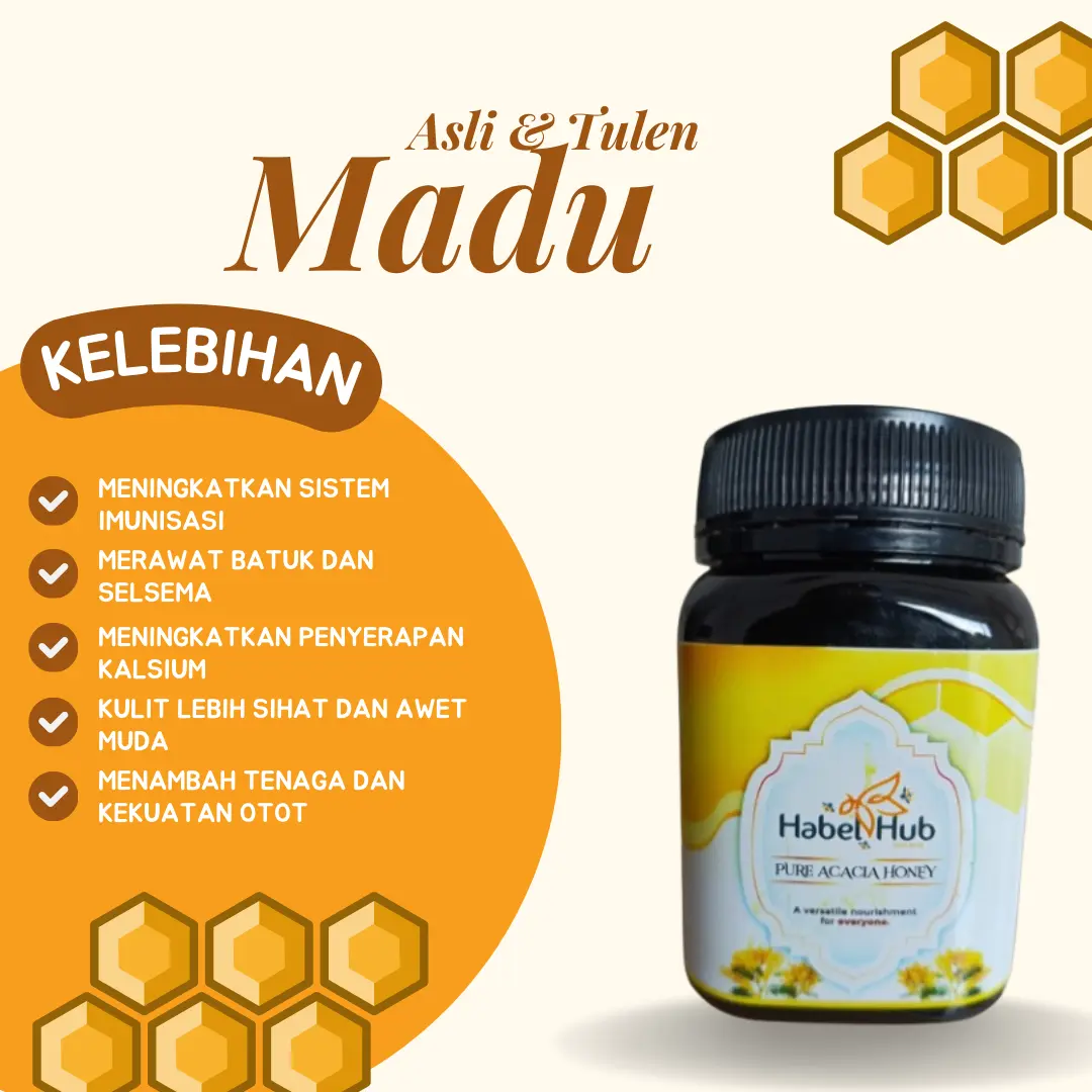 PURE ACACIA HONEY 100% - HABEL HUB (1/2KG)