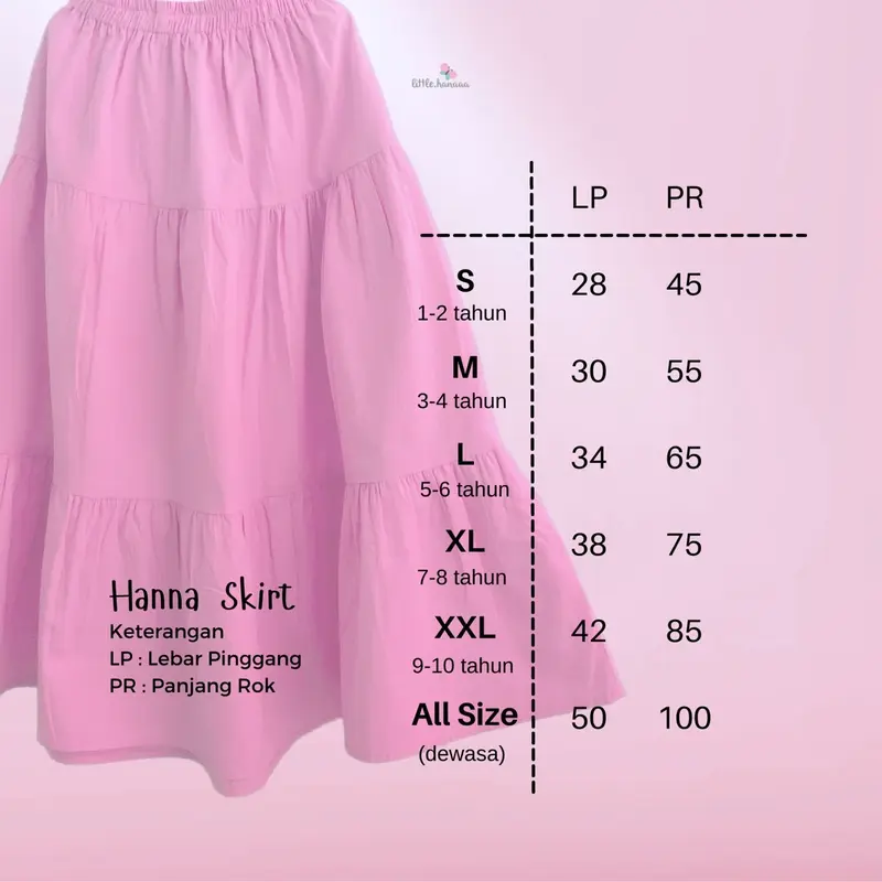 Hanna Skirt by little.hanaaa| Rok Flare Rempel Susun Katun Poplin Anak (1-10 Tahun) dan Dewasa Panjang Anak-Anak Mommy Remaja Perempuan 3