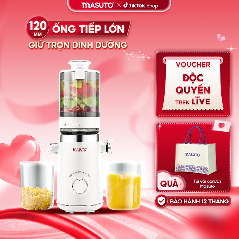 Máy ép chậm trái cây Masuto MSFRESH - BESTSELLER - LIV- ép nguyên quả kiệt bã dung tích 0,6l bảo hành 12 tháng Không Xay Sinh Tố
