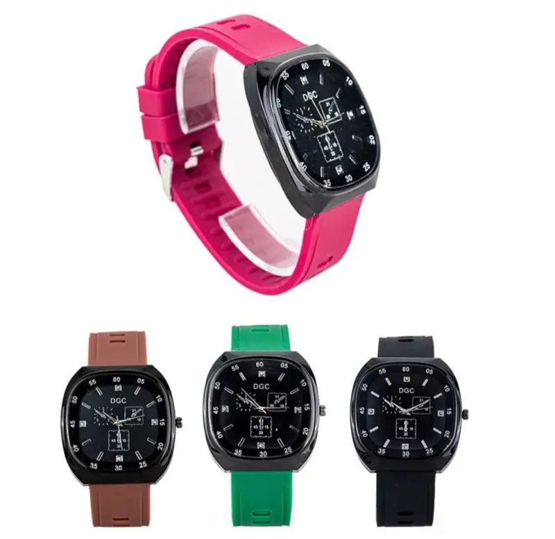 PROMO JAM TANGAN WANITA STRAP RUBBER ANALOG SEGI POLOS FREE BATRAI CADANGAN Watches 3