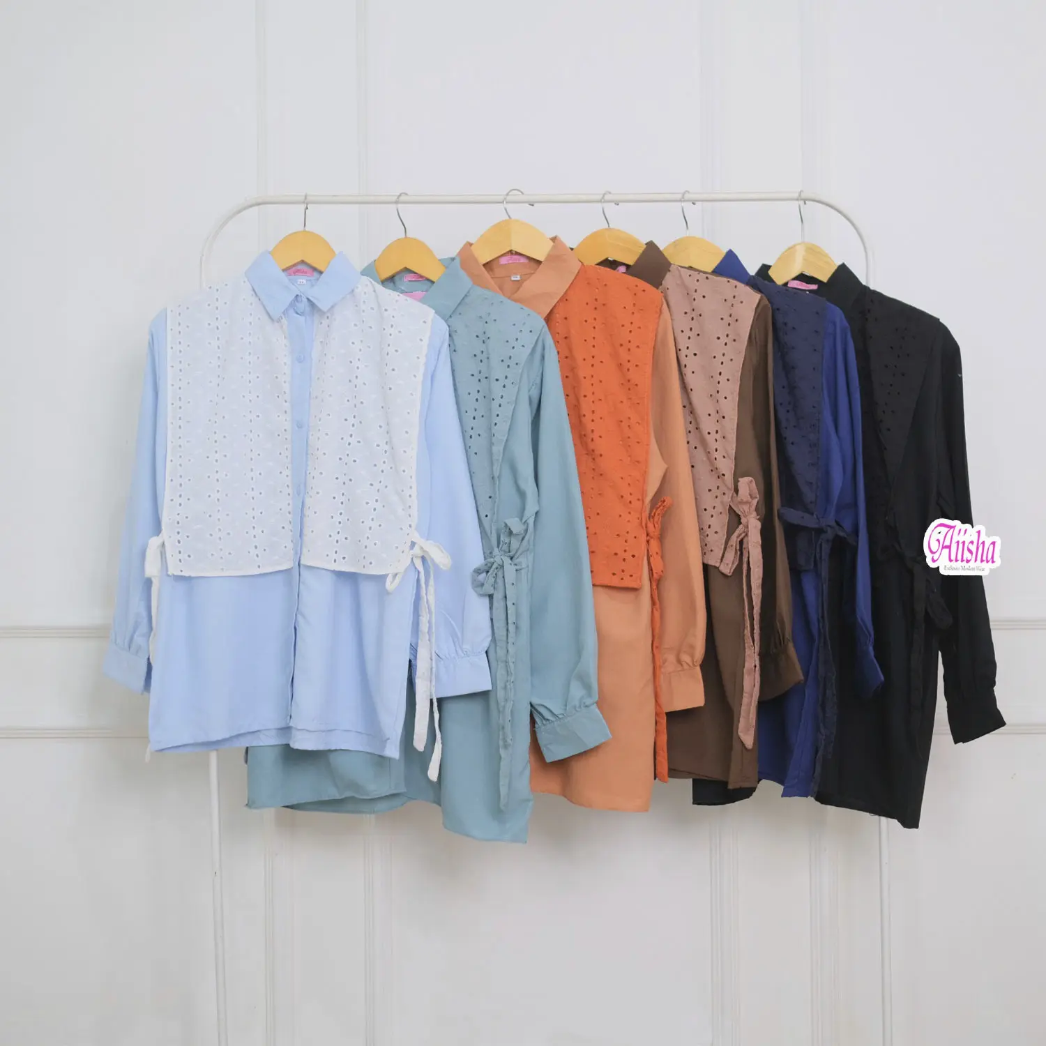AIISHA | Atasan Wanita Aiko | Blus Wanita Mix Cotton Lace | Atasan Wanita Cotton Miracle | Atasan Wanita Jumbo 110 - 140