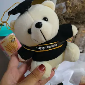 Boneka wisuda, boneka wisuda teady bear ukuran 15 cm, untuk Buket/hadiah