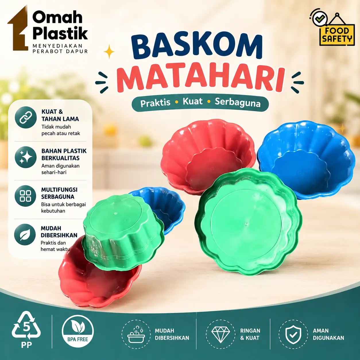 (PAKET LUSINAN) BASKOM MATAHARI - BASKOM NASI HAJATAN BENTUK MATAHARI - EMBER NASI BERKATAN PLASTIK