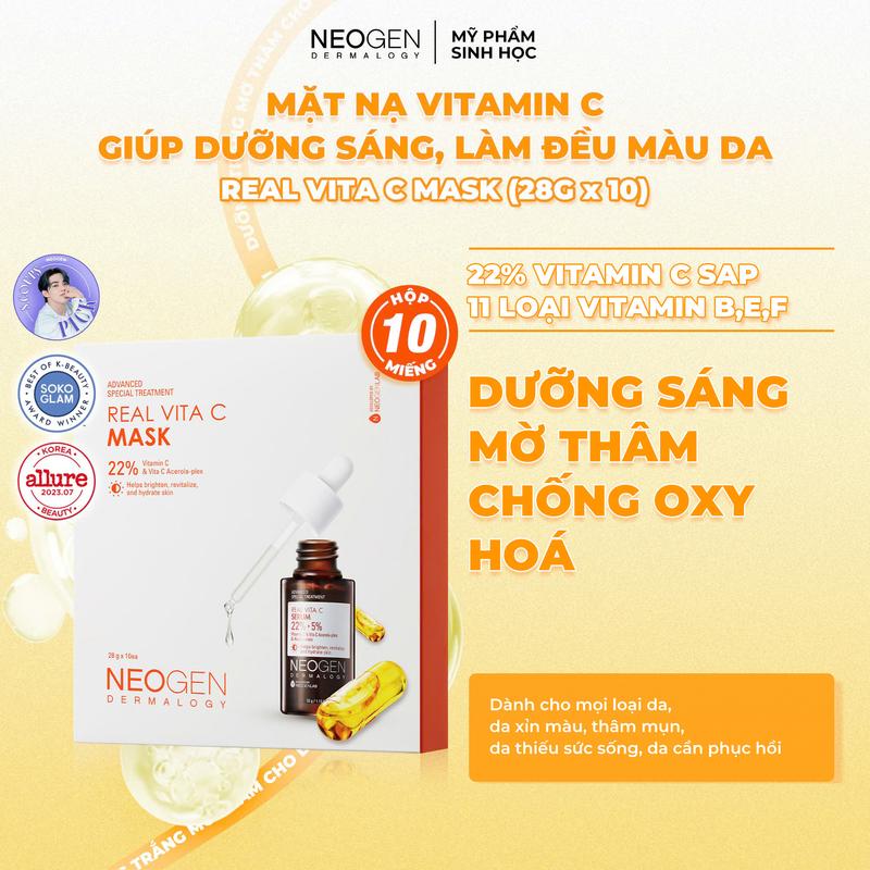   LIVE  Combo 10 Mặt Nạ Serum Vitamin C Neogen Dermalogy Real Vita C 22% Mask 28g 