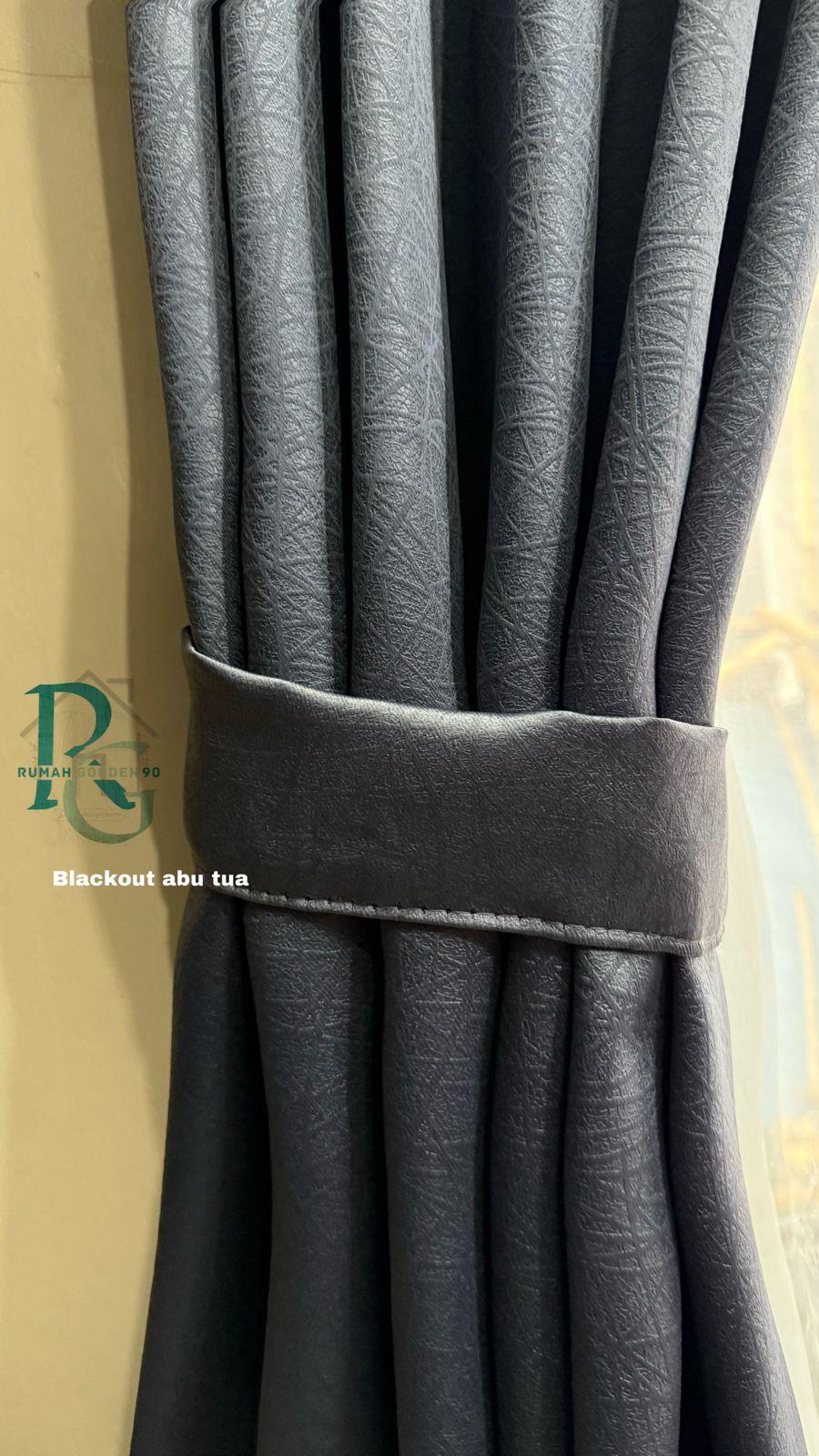 Gorden Jendela Dan Pintu Kamar Aesthetic Gordeng Penyekat Ruang Tamu Minimalis Polos Bahan Blackout Tebal Serat Embos sudah terdapat Tali