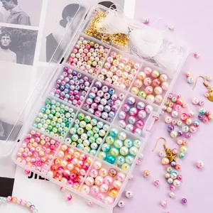 DIY Bracelet Kit Manik Mutiara Plastik Warna-warni ±700 pcs – Paket Lengkap Gelang & Aksesoris DIY