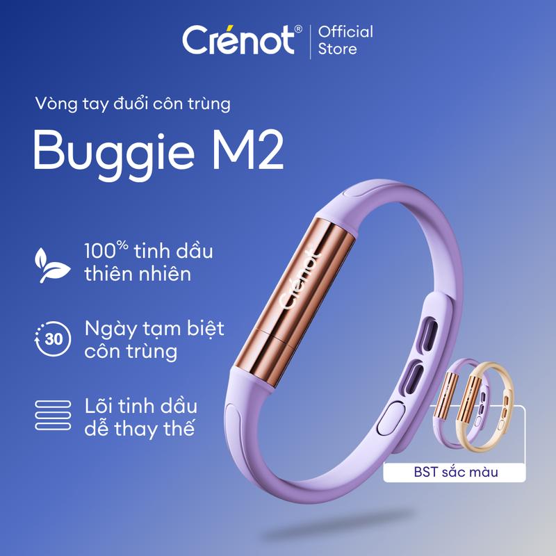  Vòng tay chống muỗi Crenot Buggie M2 tinh dầu đuổi muỗi côn trùng thiên nhiên an toàn cho bé trai gái nam nữ cặp đôi 