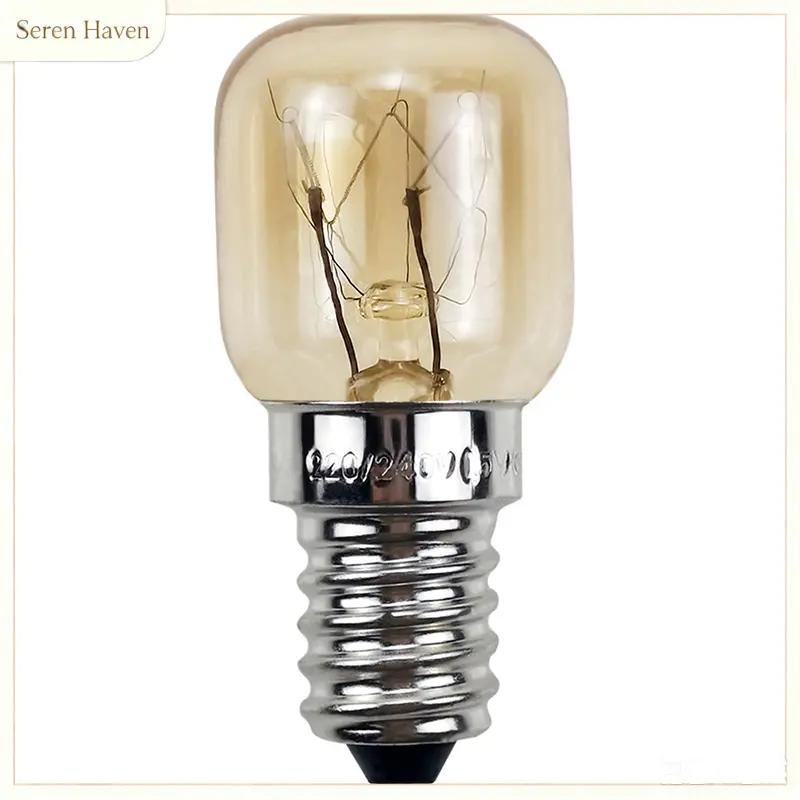 bóng đèn nhiệt độ cao 15W 25W e14 300 lò vi sóng cấp độ bóng đèn tungsten đèn hơi bằng sợi kim bóng đèn muối ánh sáng bóng đèn