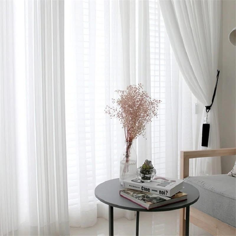 Rèm voan trắng ( CHƯA THANH TREO)xước phẩy mưa, Rèm cửa voan trang trí SPA decor chuyên nghiệp