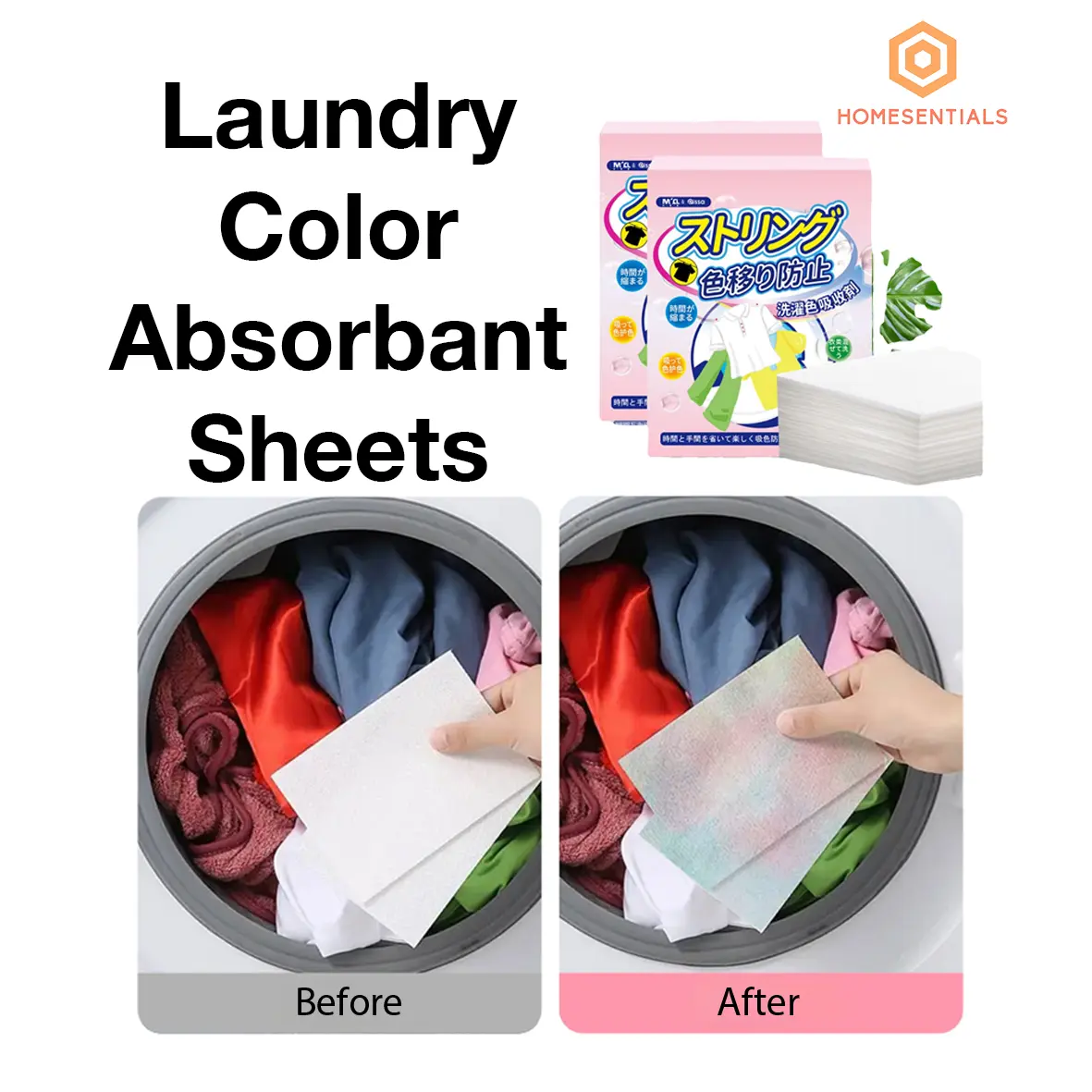 Colour Absorbent Laundry Sheets/ Anti Dyed Cloth/ Laundry Paper/ Colour Catcher Paper/Color & Dirts Absorption Colour Catcher Laundry Sheet Household Hand Pack