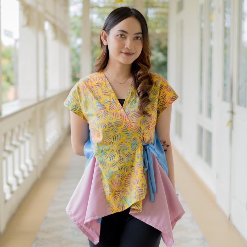 MEYDEND - Lavanya Blouse Atas Batik Cap Premium Lengan Pendek 3