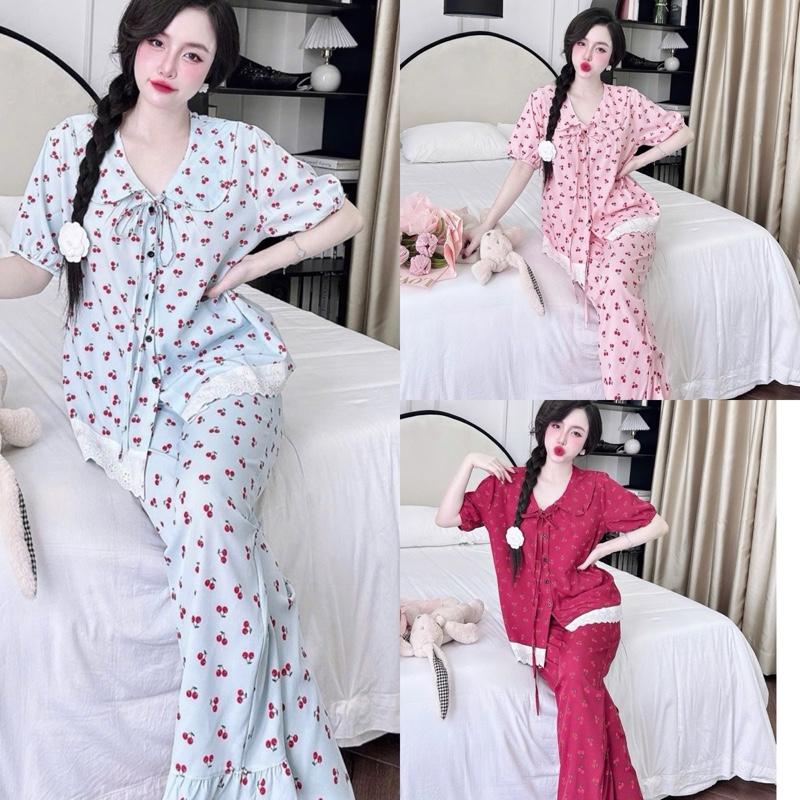  Đồ ngủ dành cho bigsize nữ bigsize 50-100kg quần dài ngắn tay chất lụa hàn 