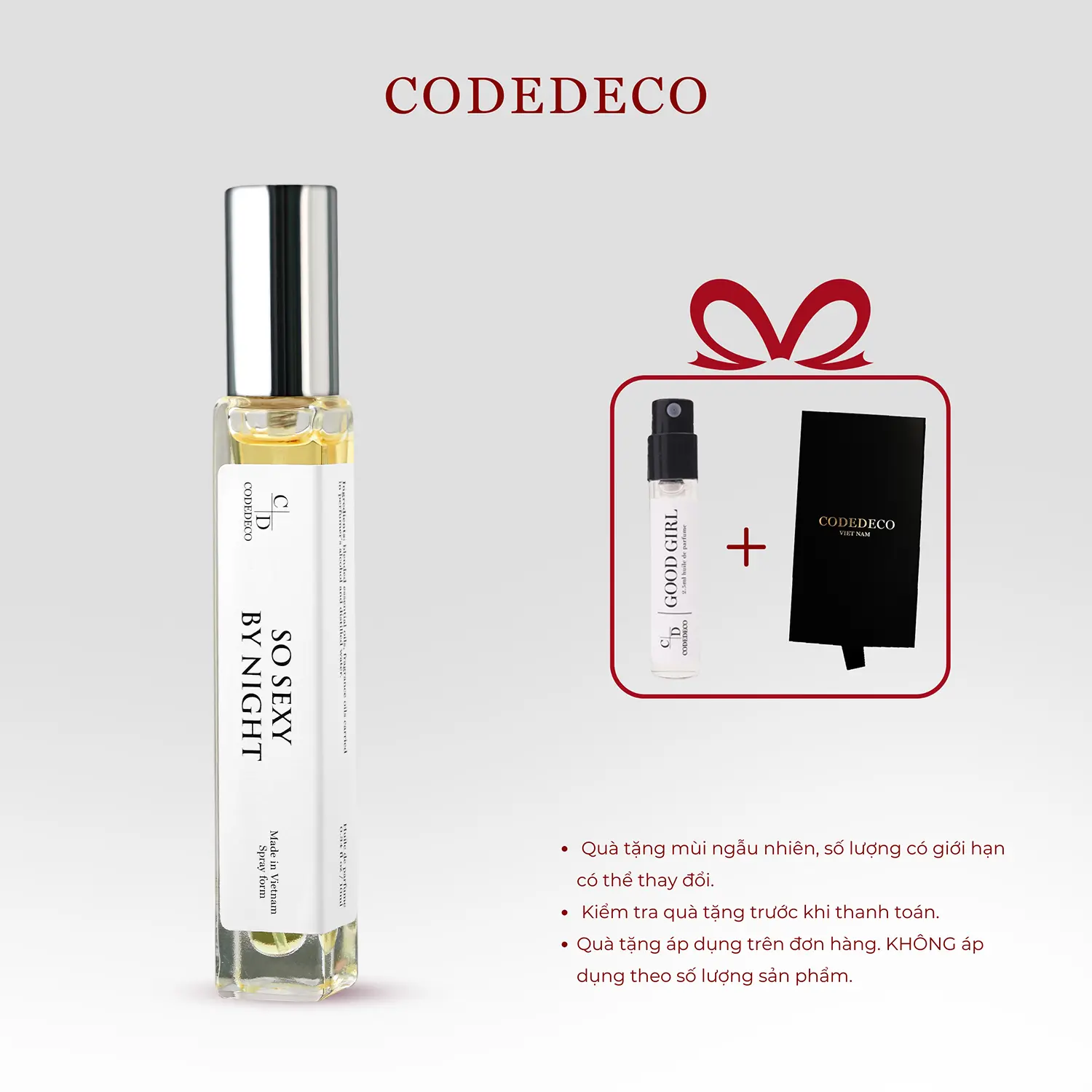 Tinh dầu nước hoa nữ CODEDECO So Sexy By Night 10ml dạng xịt Perfume Cosmetic