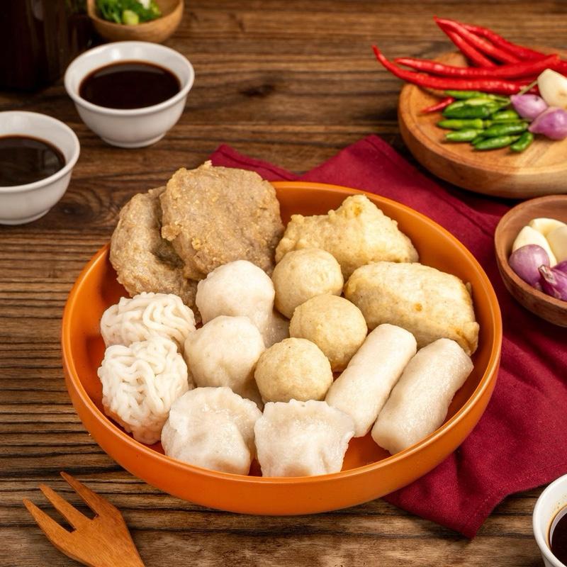 Paket Pempek 10pcs Frozen Food isi telur lenjer adaan kulit Tenggiri ...