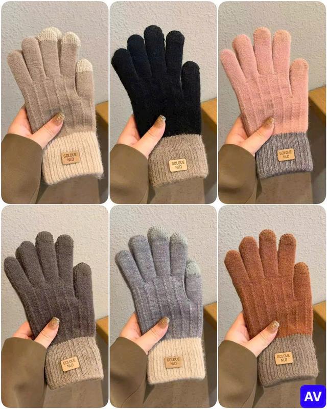 HÀNG ĐẸP DÀY DẶN Găng tay len nam nữ GOLOVE - Găng Tay Giữ Ấm Mùa Đông Bằng Lông Giả màu nhẹ nhàng thiết kế đơn giản | AB01