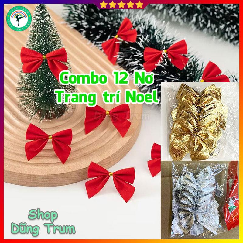 Combo 12 Nơ nhỏ 5cm trang trí Noel phụ kiện nơ trang trí Giáng Sinh