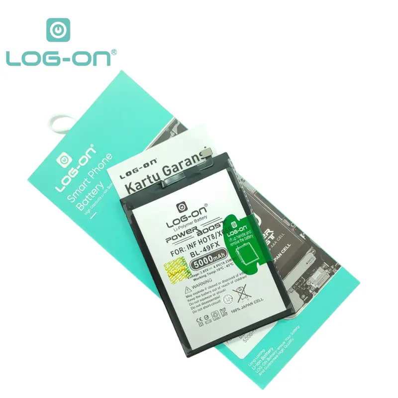 Baterai Log On BL-49FX Untuk Infinix Hot 8 ( x650 ) / Hot 9 ( X655 ) / Hot 20i ( X665 ) / Note 7 Lite ( X656 ) / Smart 6 / Smart 6 Plus  BL49FX Power Boost - Kapasitas 5000mAh Original Battery Batre - 1 Tahun Garansi 3