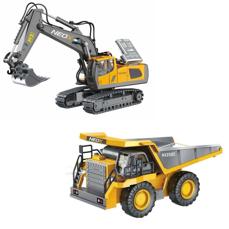 Combo Xe Máy Xúc, Xe Ben Có Gầu Kim Loại, Thùng Kim Loại, Xe Công Trình Pin…