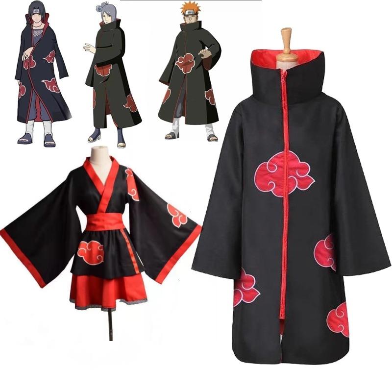 Bộ đầy đủ Trang phục Naruto Áo choàng Akatsuki Cosplay Uchiha Sasuke Cosplay Quần áo Itachi
