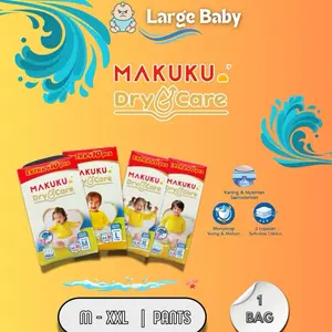 [ PAKET 1 PACK ] MAKUKU DRY CARE | JUMBO | M48+10 , L44+10 , XL36+6 , XXL34+6 | POPOK BAYI | UNISEX | TAHAN LAMA ANTI BOCOR & ANTI RUAM Kering Orang Tua