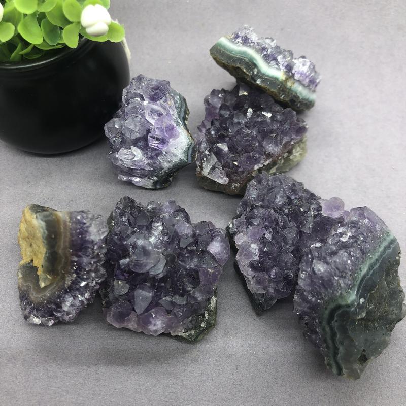 Đá tự nhiên thô, cụm amethyst, 100%, để Đồ Trang Trí tự làm, thích hợp cho phòng và văn phòng 1