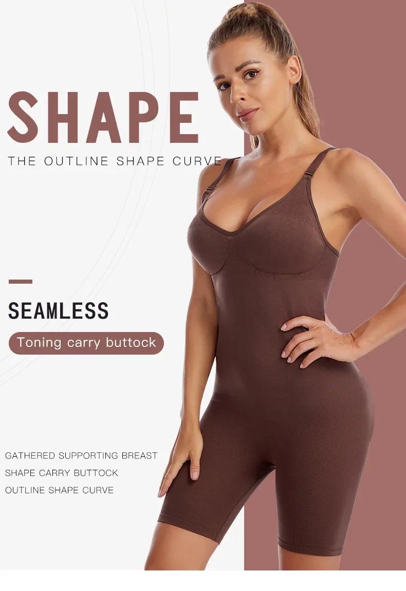 Product Introduction of Seamless Bodysuit Women Butt Lifter Shapewear Belly Control Body Shaper Corset Strappy-Back Chest Lift Correct Posture Underwear 3