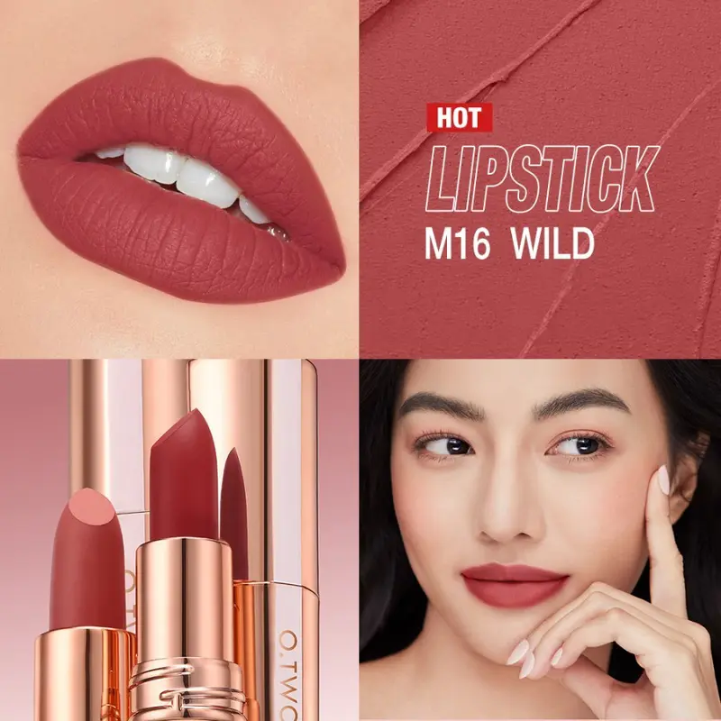O.TWO.O Misty Kiss Lock Matte Lipstick Color Silky 24H Long Lasting Lip Makeup 5