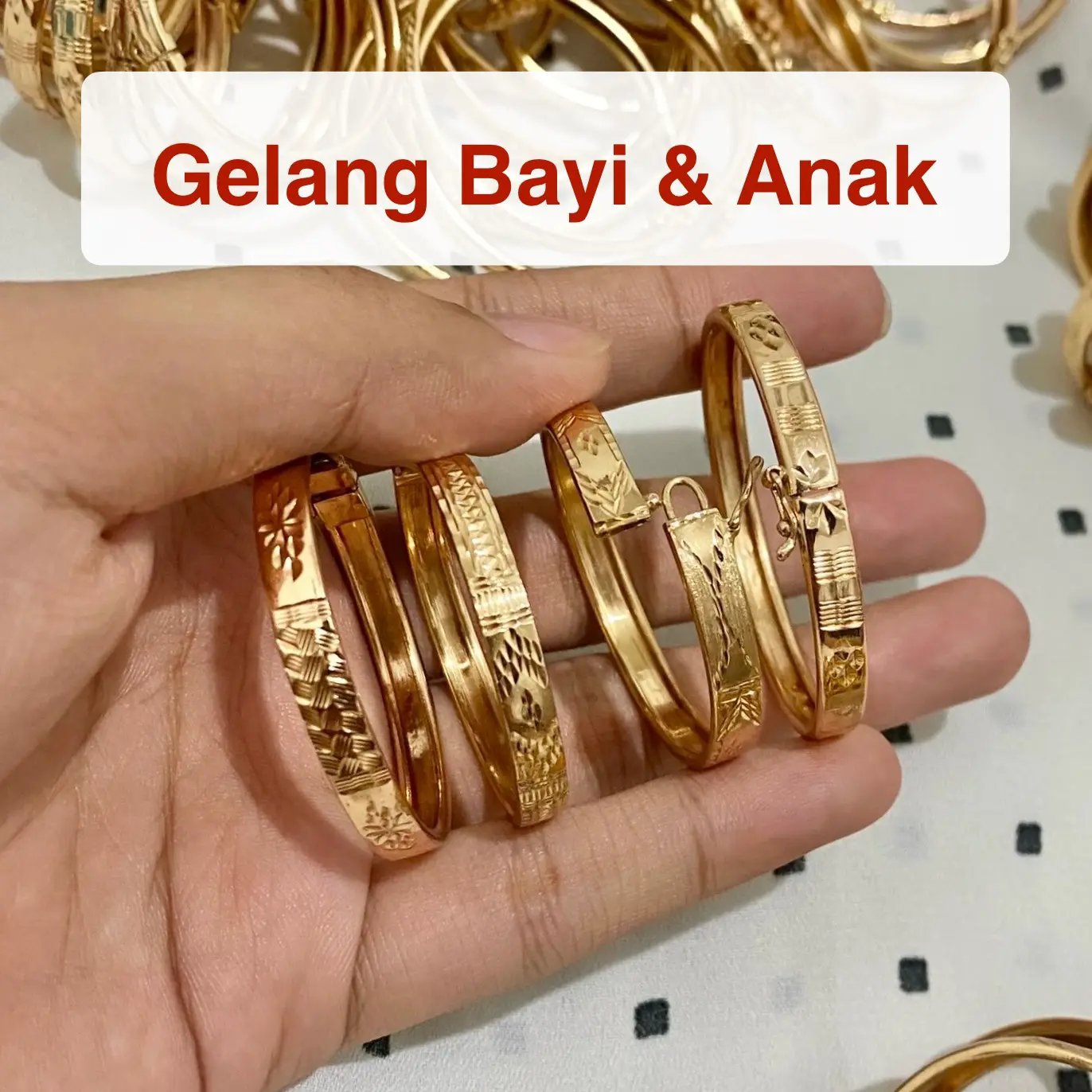 [AC5.1] Gelang Swasa Anak Ceper 5 mm Motif Ringan Bulat Awet Tahan Karat Lebar 5 mili