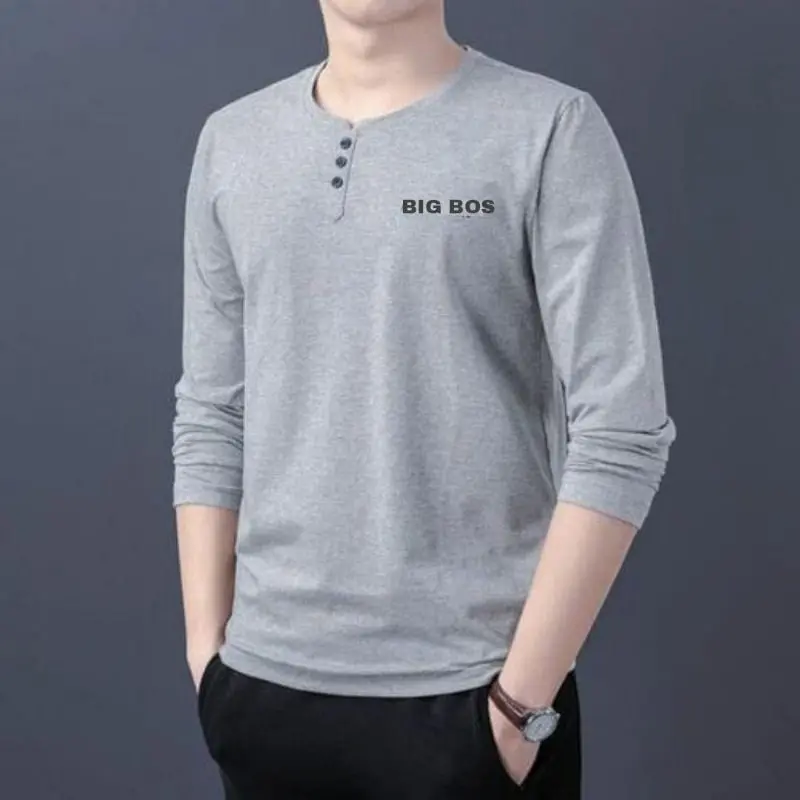 Kaos Kancing Pria BIG BOS / Atasan Pria Kaos Krah Kancing Distro Lengan Panjang / Pakaian Pria Bahan Catton Adem Terbaru 0