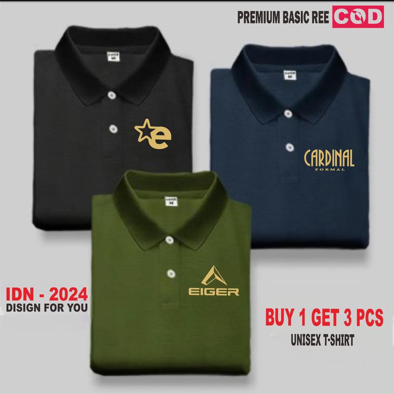 STYLE1 Beli 1 Dapat 3 Pcs ( PROMO COD ) Kaos Keren Polo I G  r I Goo I Formal Gold Pria Distro T-Shirt Distro I Polo Dewasa Premium Quality Baju Pendek Katun Combed Sablon 6