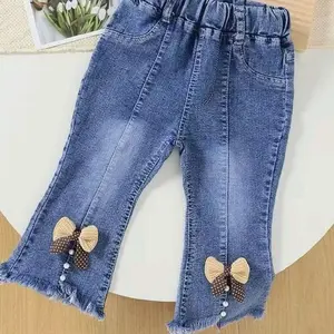 Celana Jeans Cutbray Rawis Anak Perempuan Kekinian Umur 1-10 Tahun Fashion Anak Trend Terbaru Terlaris Style